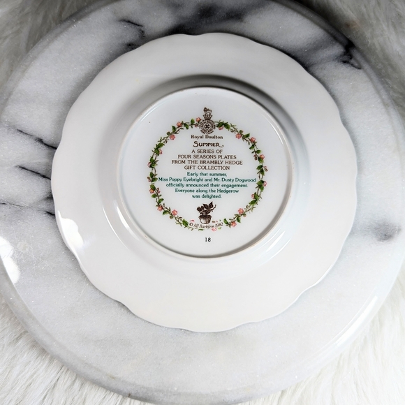 Royal Doulton Brambly Hedge Summer Plate Vintage Artist Signed 8 in Jill Barklem - Picture 2 of 5